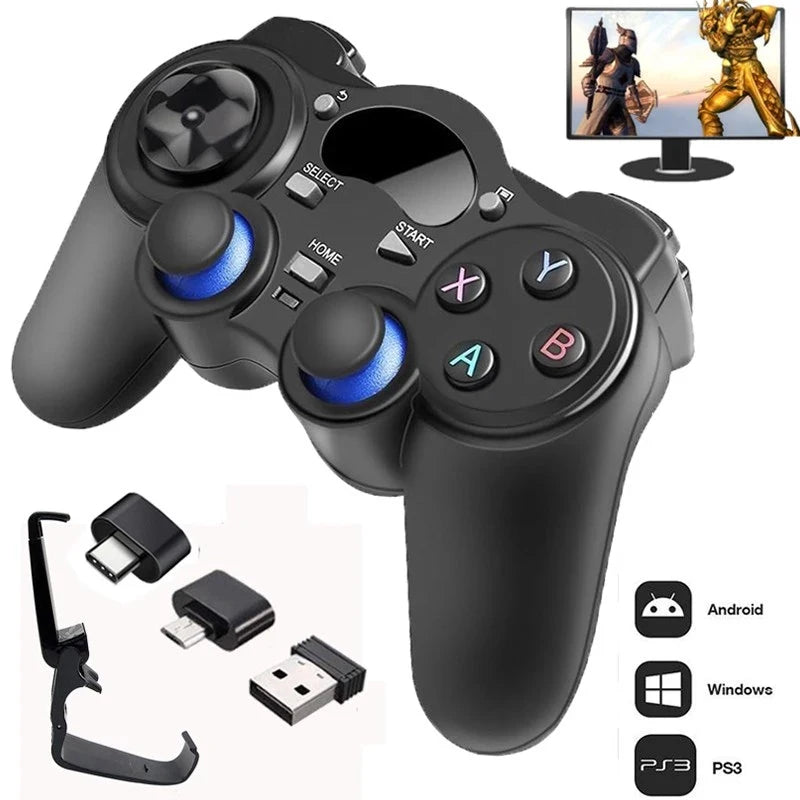 Manette de jeu sans fil Android, 2.4 ghz, Joystick, avec convertisseur OTG, pour PS3, smartphone, tablette, PC, Smart TV Box